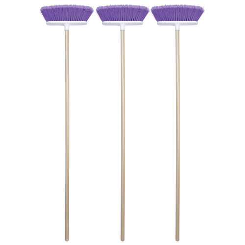 The Original Soft Sweep Magnetic Action Violet Broom with Natural Finish Wood Handles