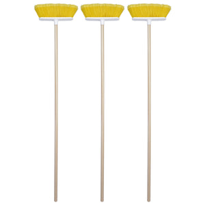 The Original Soft Sweep Magnetic Action Yellow Broom with Natural Finish Wood Handles (4 Yellow Brooms)