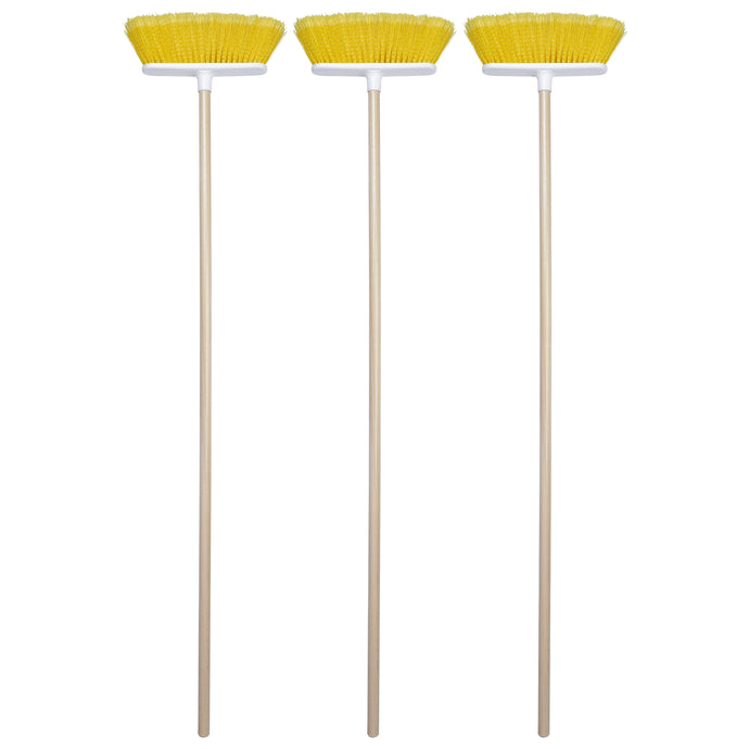 The Original Soft Sweep Magnetic Action Yellow Broom with Natural Finish Wood Handles