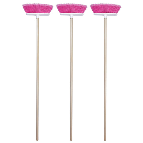 The Original Soft Sweep Magnetic Action Fuchsia Broom with Natural Finish Wood Handles